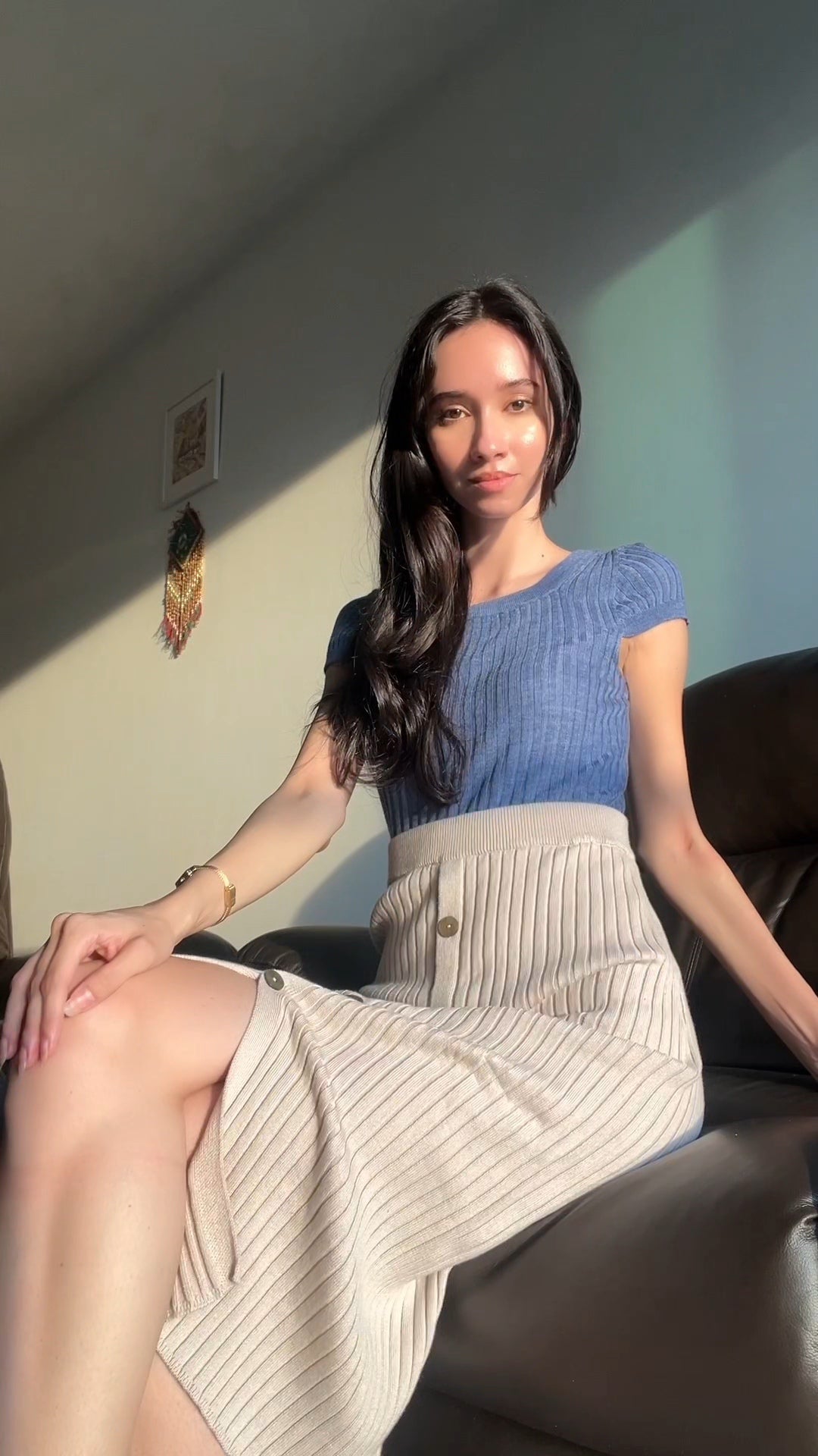 hello ronron Lynn Top Lavender Sylvie Skirt Cream styled by Vahbiz