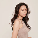 hello ronron | Rosa Top Latte | Tie-detailed ribbed knit halter top