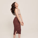 hello ronron | Rosa Top Latte | Tie-detailed ribbed knit halter top