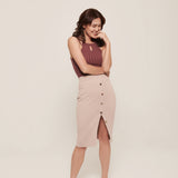 hello ronron | Rosa Top Rose | Tie-detailed ribbed knit halter top