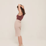 hello ronron | Rosa Top Rose | Tie-detailed ribbed knit halter top