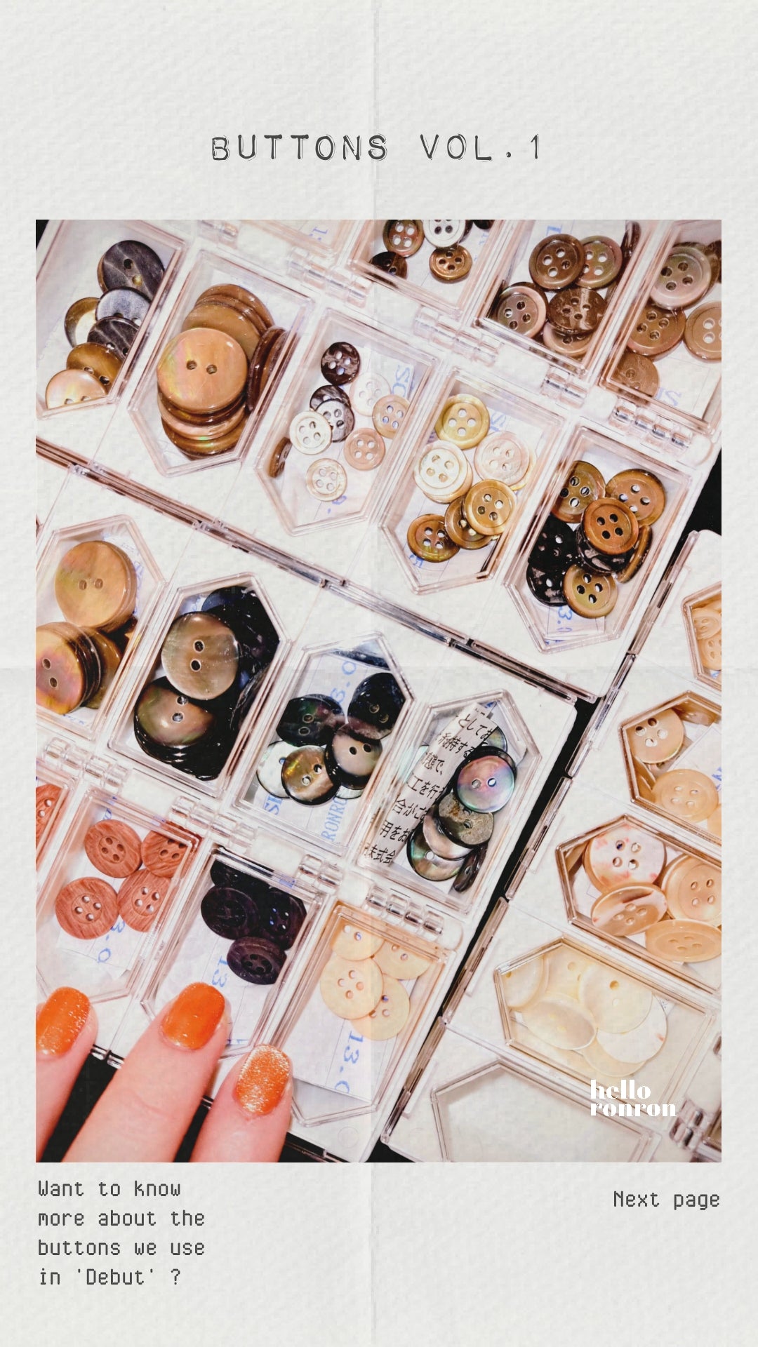 hello ronron | The Debut Collection natural shell buttons