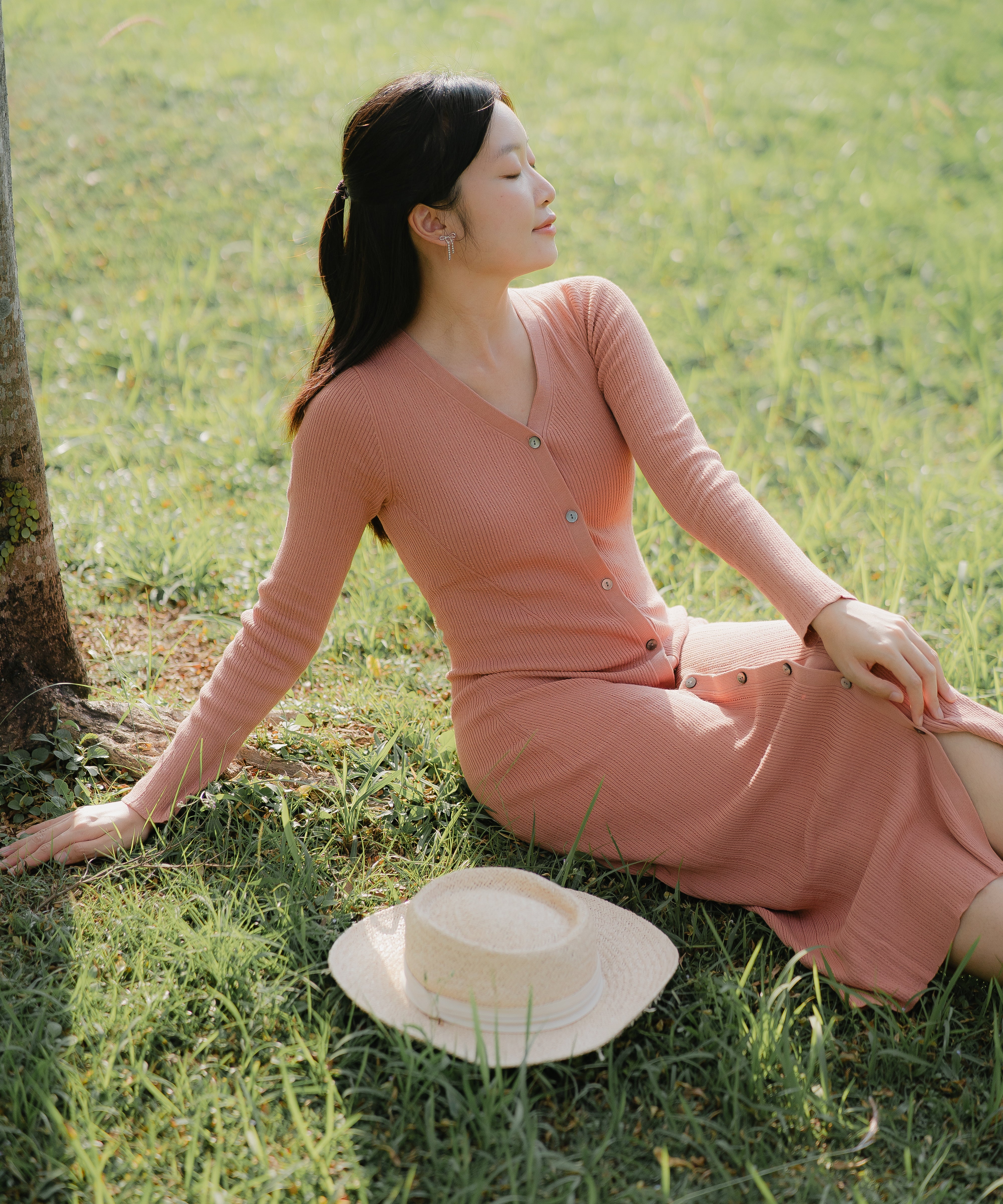 hello ronron | UGC | DR044-RWP Sophia Dress Rosewood Pink