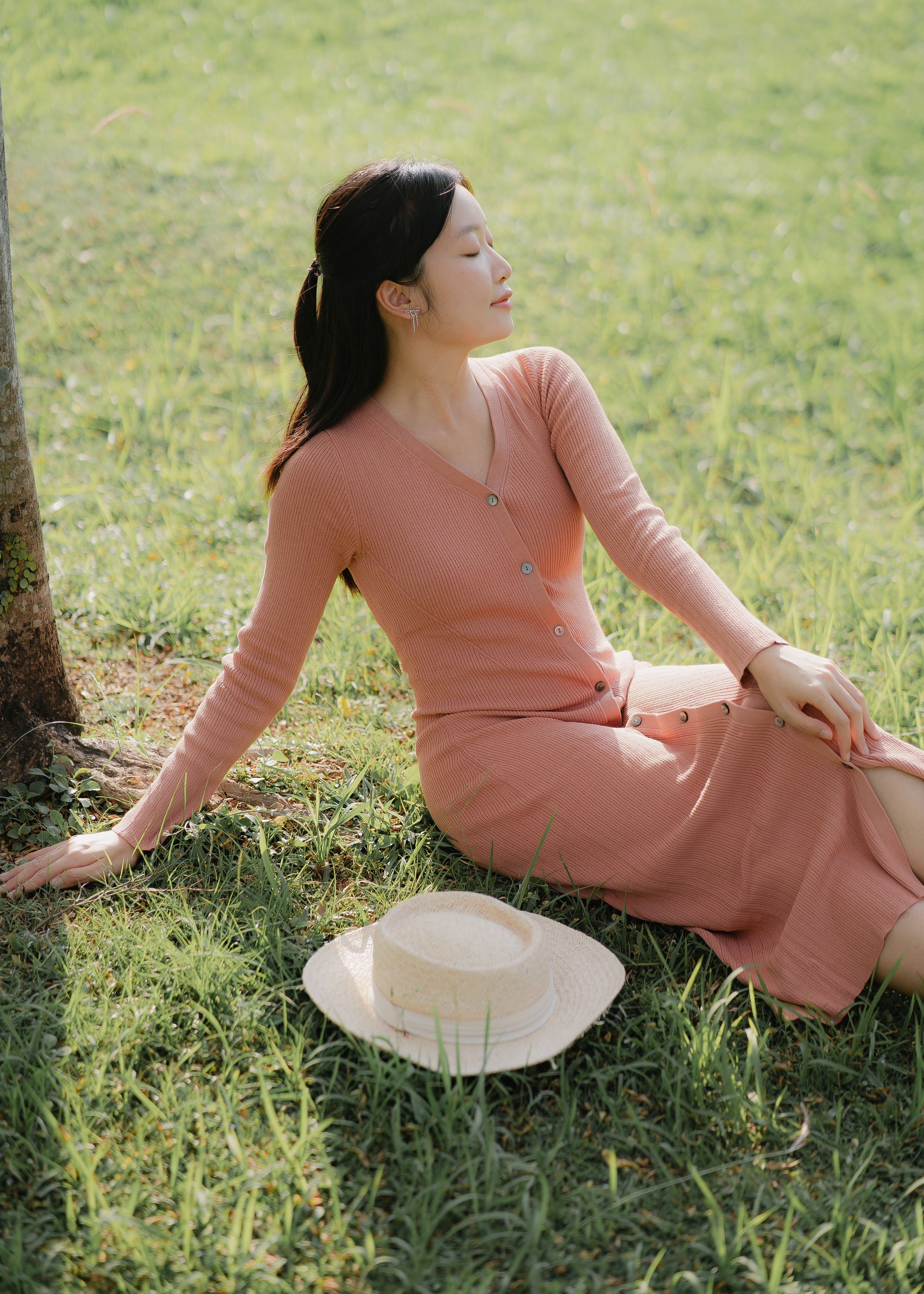 hello ronron | UGC | DR044-RWP Sophia Dress Rosewood Pink