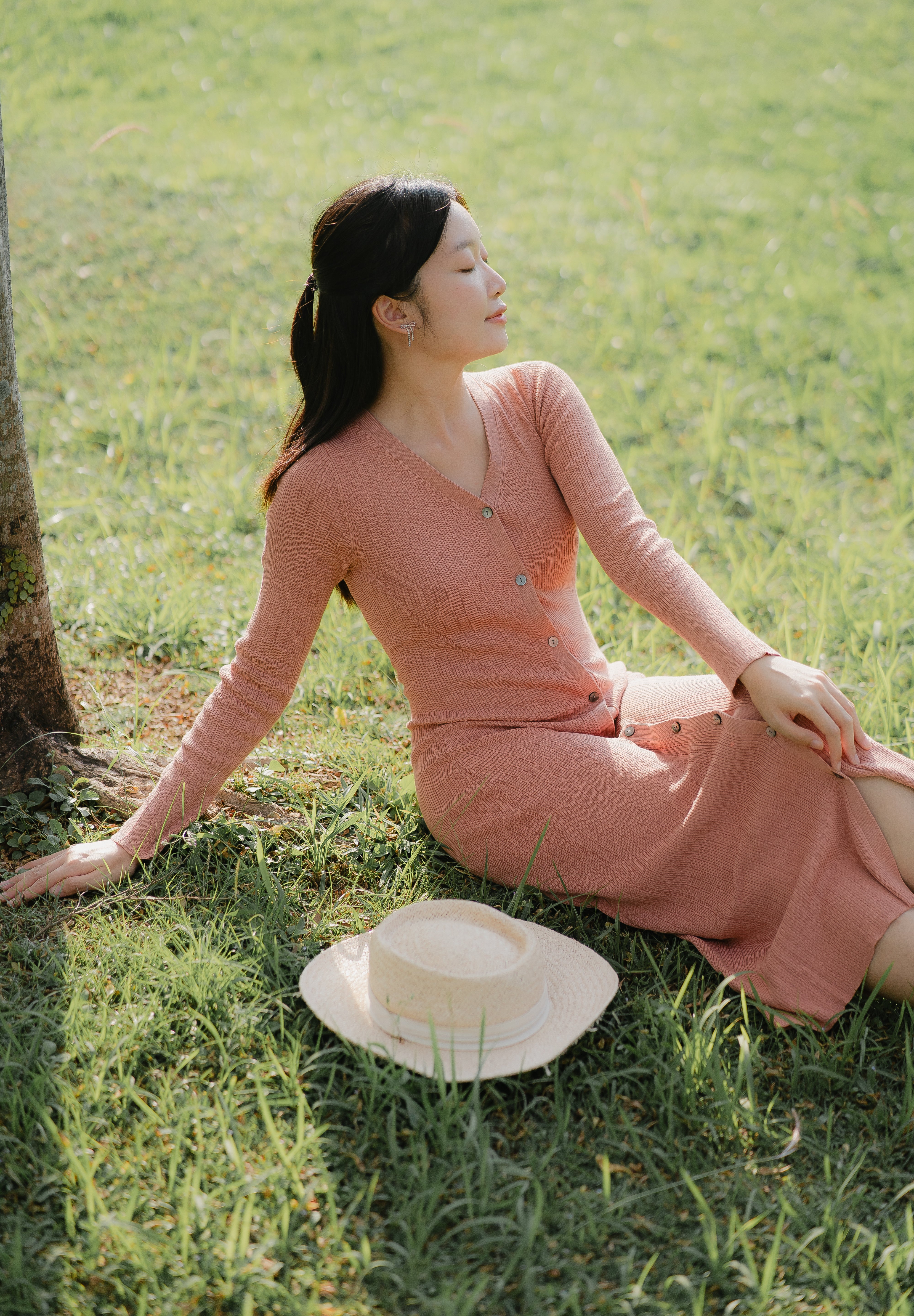 hello ronron | UGC | DR044-RWP Sophia Dress Rosewood Pink