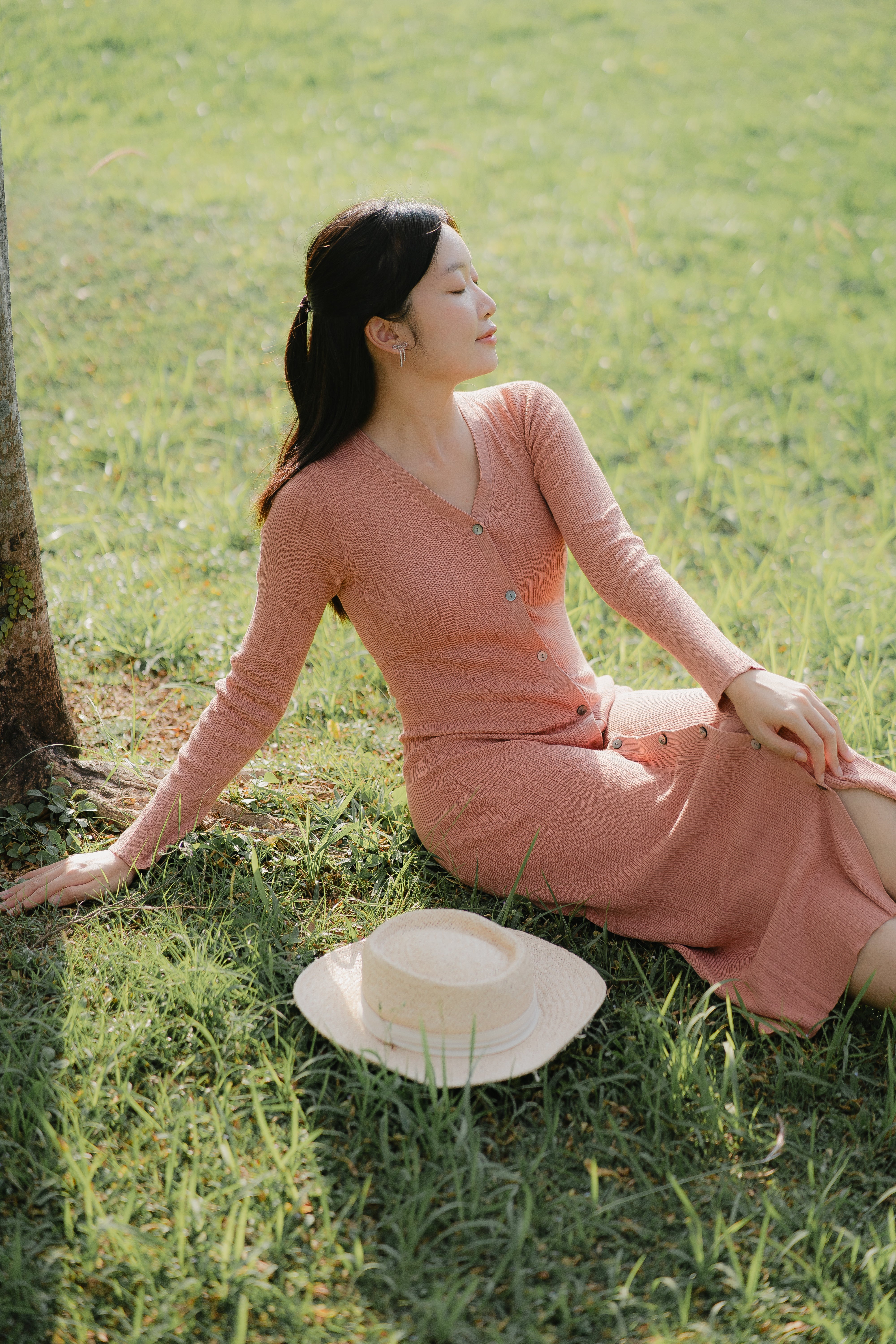 hello ronron | UGC | DR044-RWP Sophia Dress Rosewood Pink