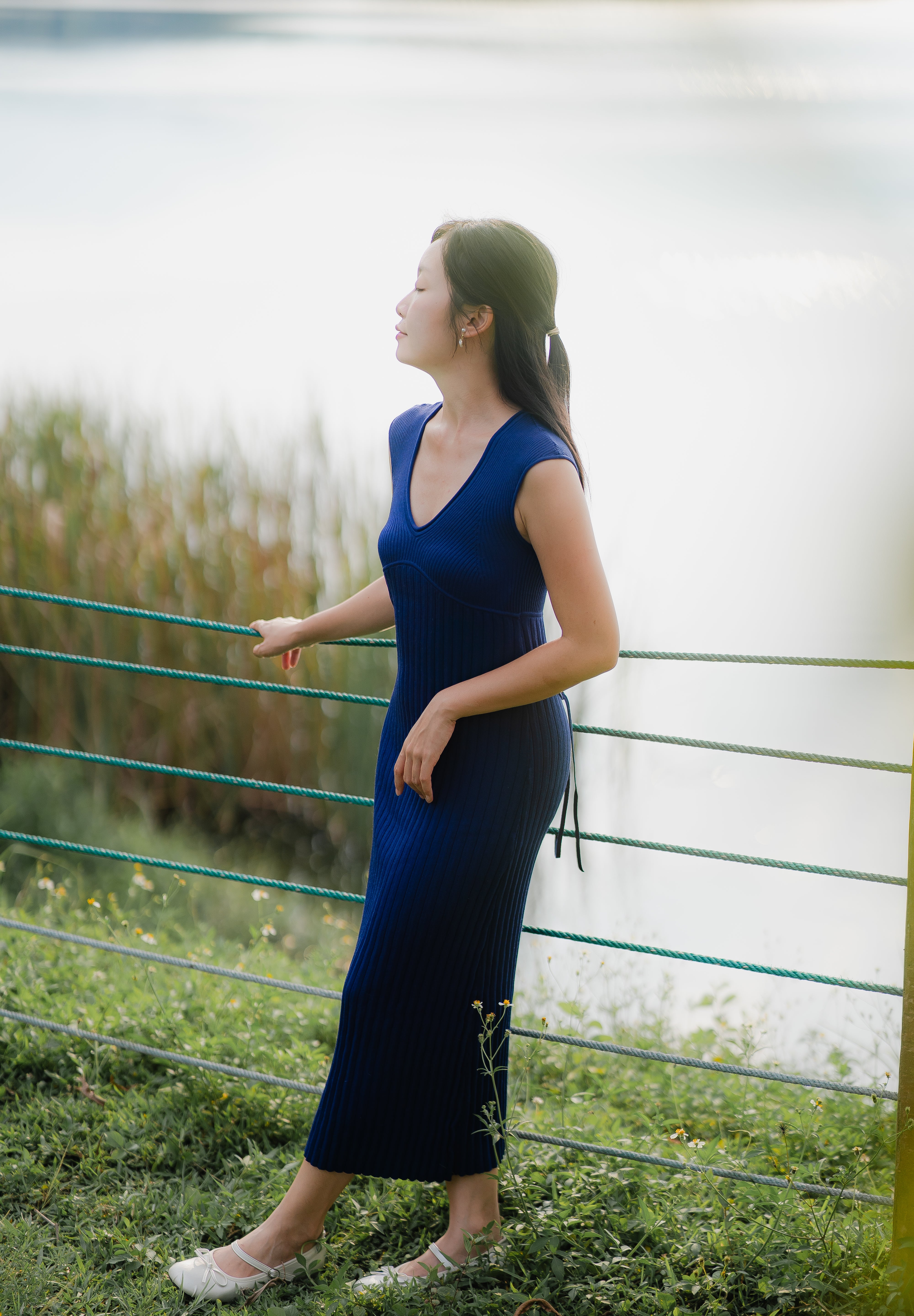 hello ronron | UGC | DR047-NBLU Catherine Dress Navy Blue