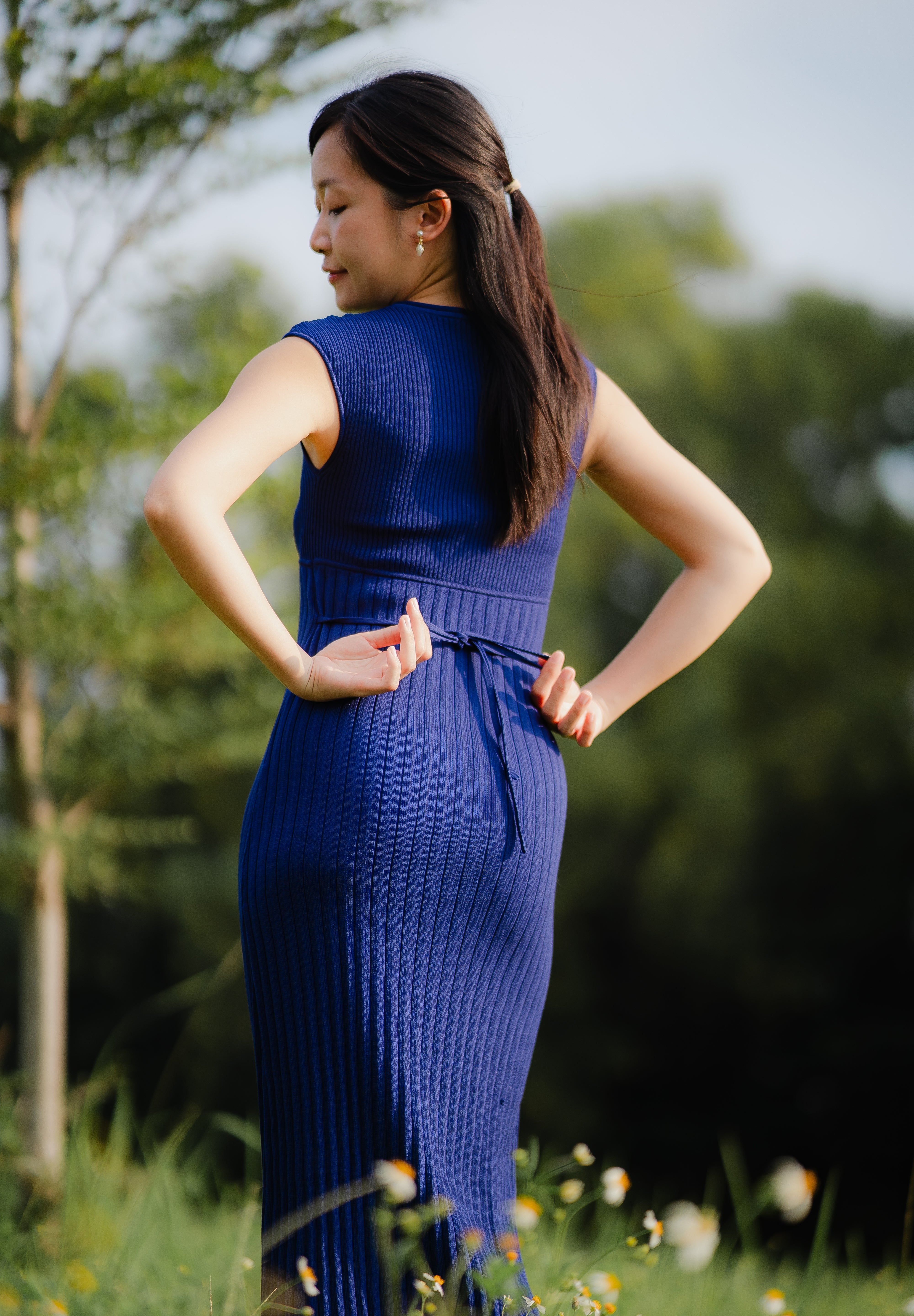 hello ronron | UGC | DR047-NBLU Catherine Dress Navy Blue