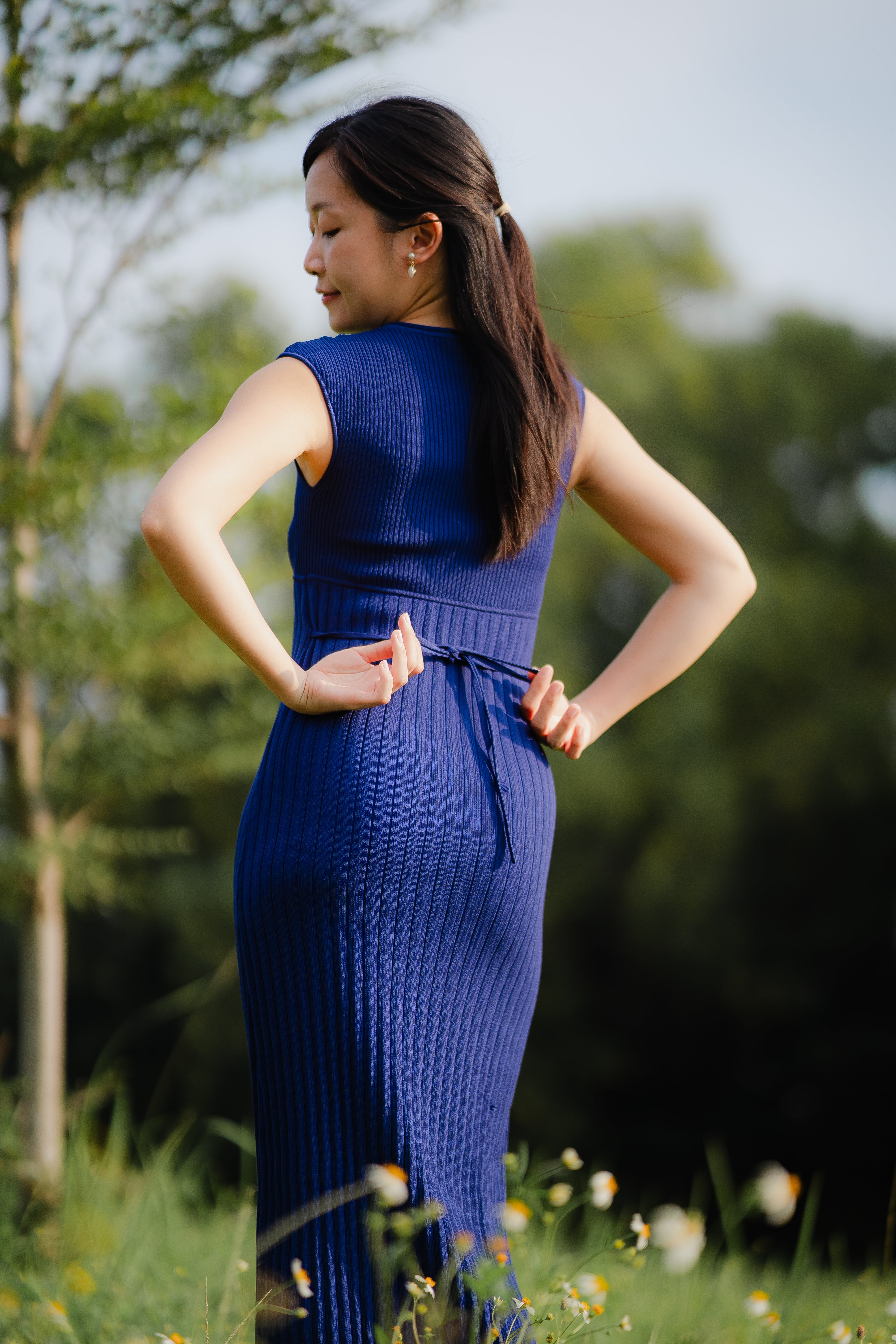 hello ronron | UGC | DR047-NBLU Catherine Dress Navy Blue