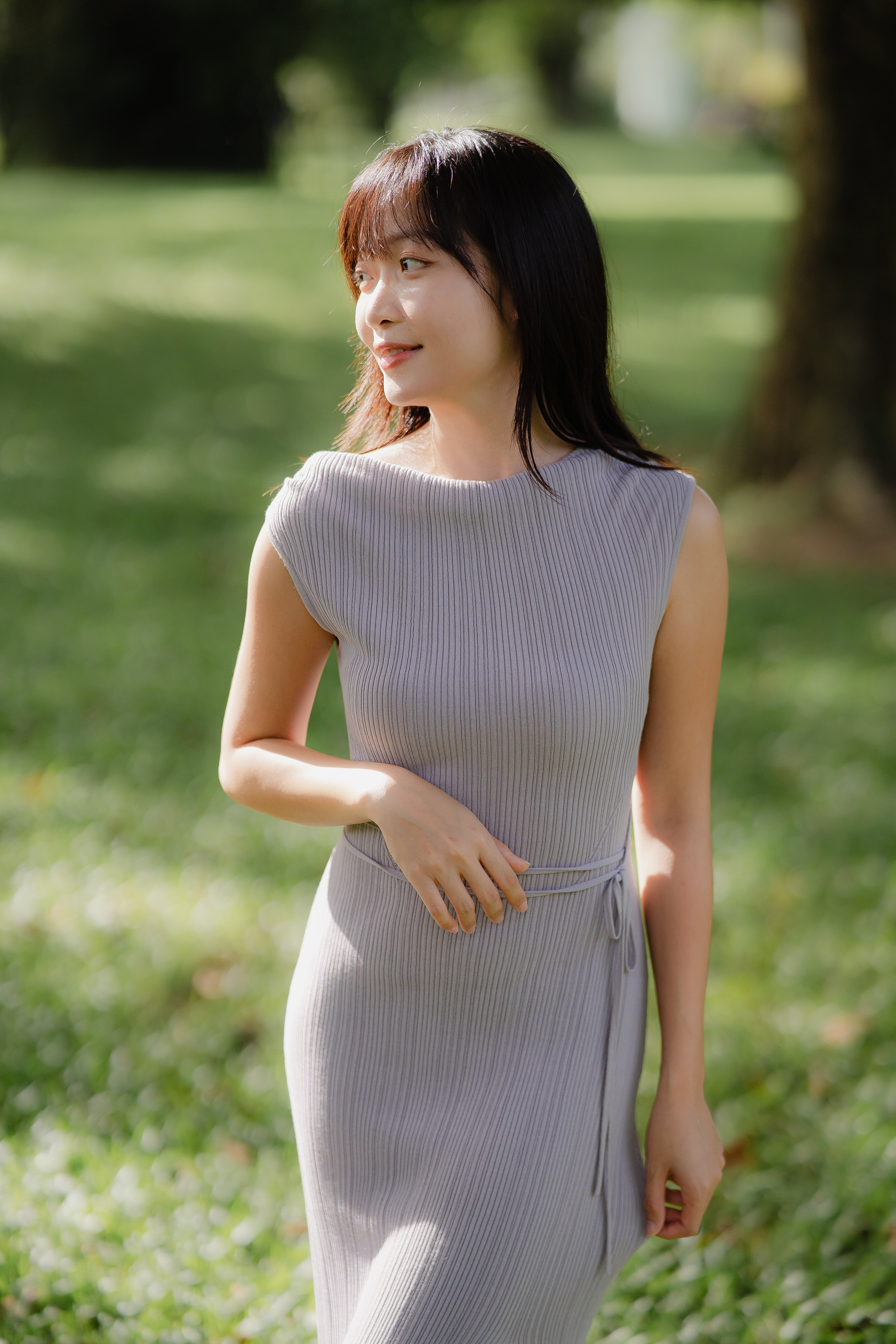 hello ronron | UGC | DR045-TGRY Louise Dress Taupe