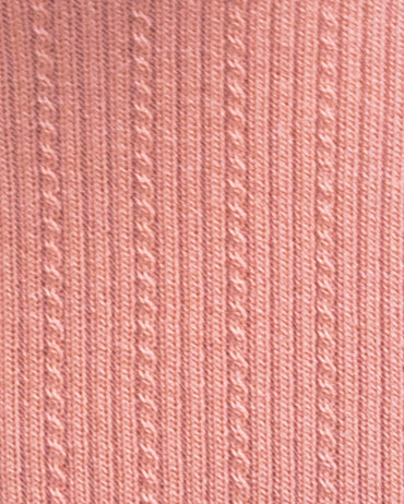 hello ronron | Sophia Dress Rosewood Pink | V-neck Longsleeve Mother of Pearl Button-down Midi Cable Knit Dress