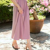 hello ronron | Dorothy Dress Mauve | Square Neck Tie-Detail Cinch-waist Maxi Jersey Knit Dress