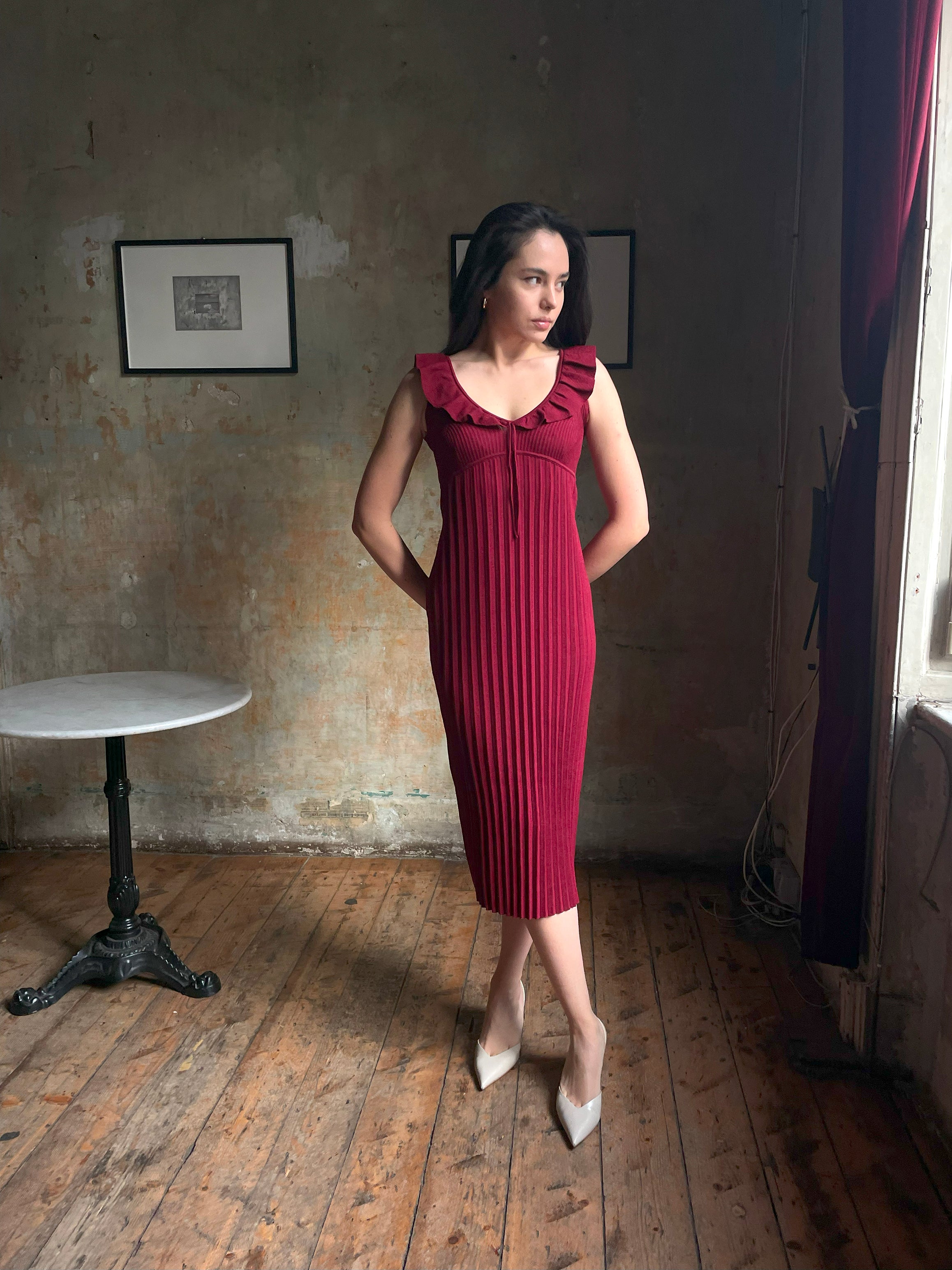 hello ronorn | Selma Dress Burgundy DR046-BGD