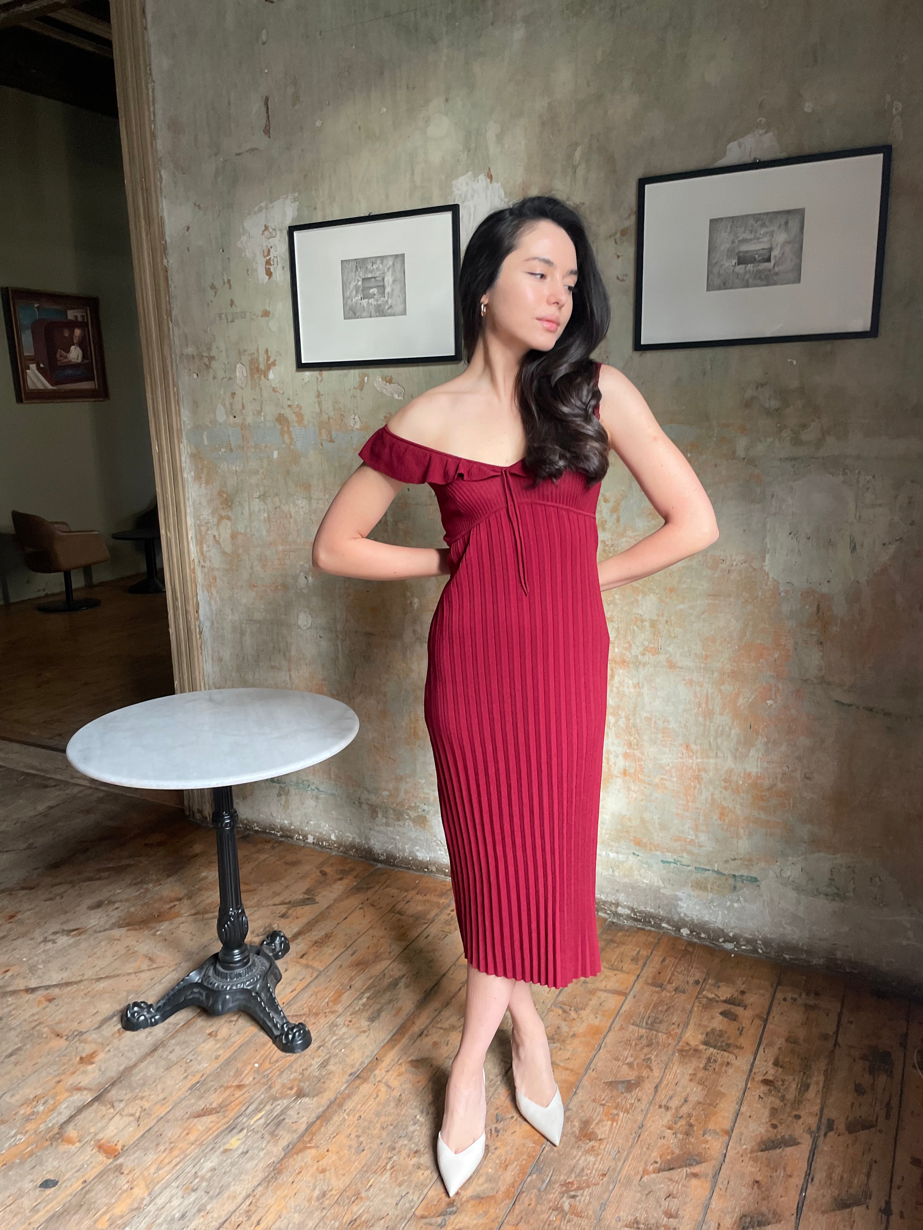 hello ronorn | Selma Dress Burgundy DR046-BGD