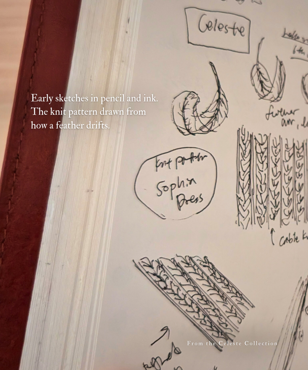 hello ronron | Sketchbook with early designs and patterns, including text and illustrations.