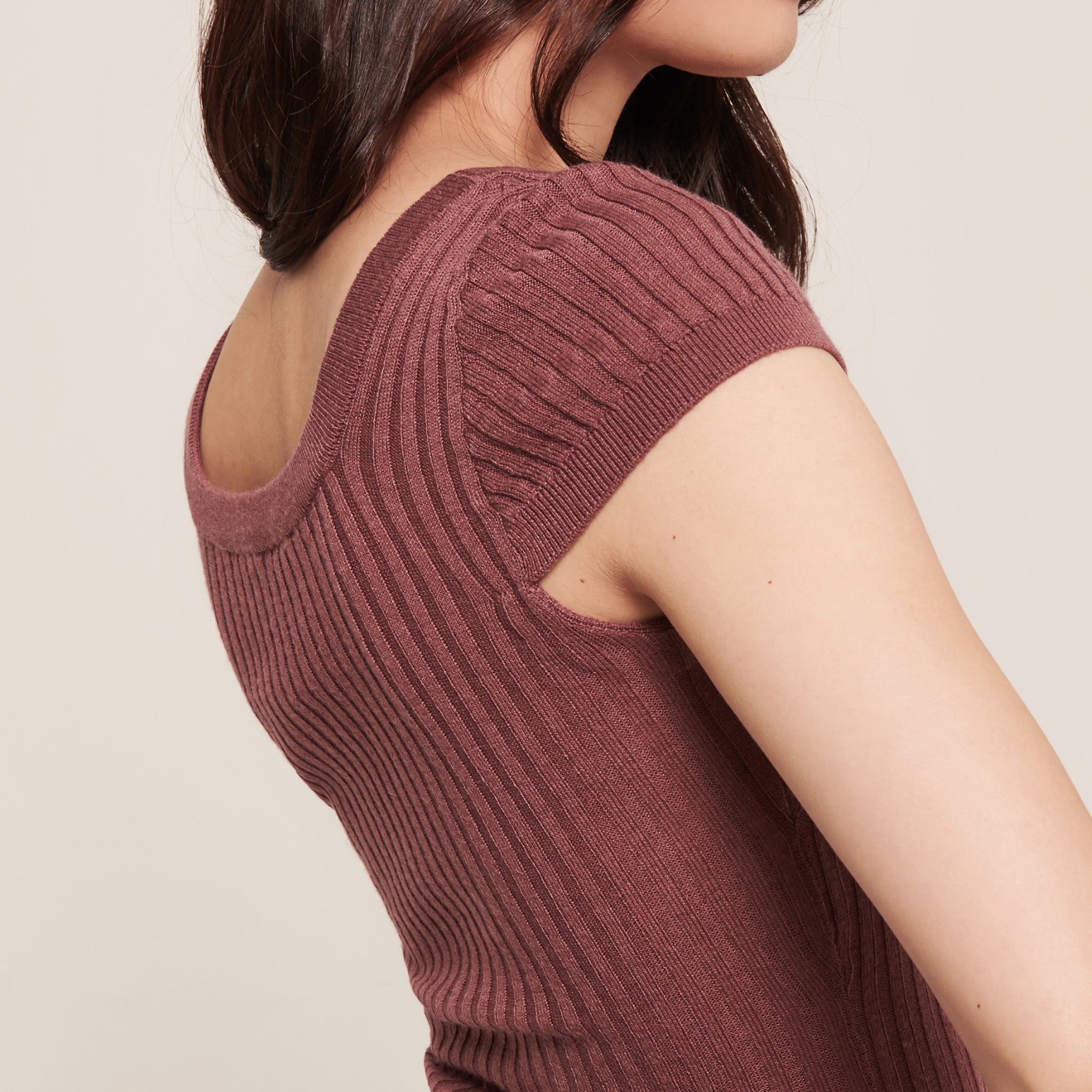 hello ronron | Lynn Top | Square neck ribbed knit top