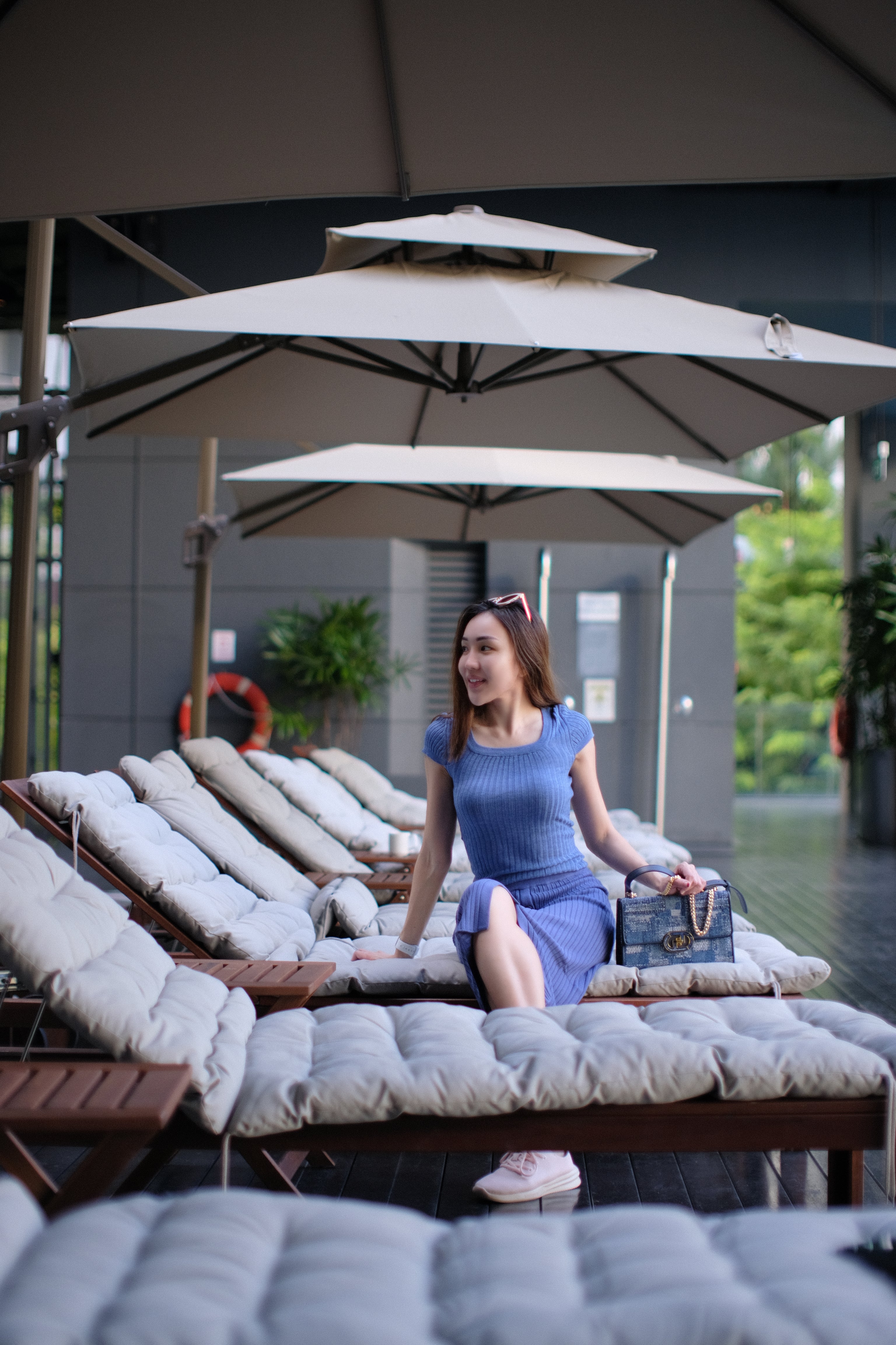 TP001-LVD Lynn Top Lavender | Square neck ribbed knit top SK001-VPRI Sylvie Skirt Very Peri