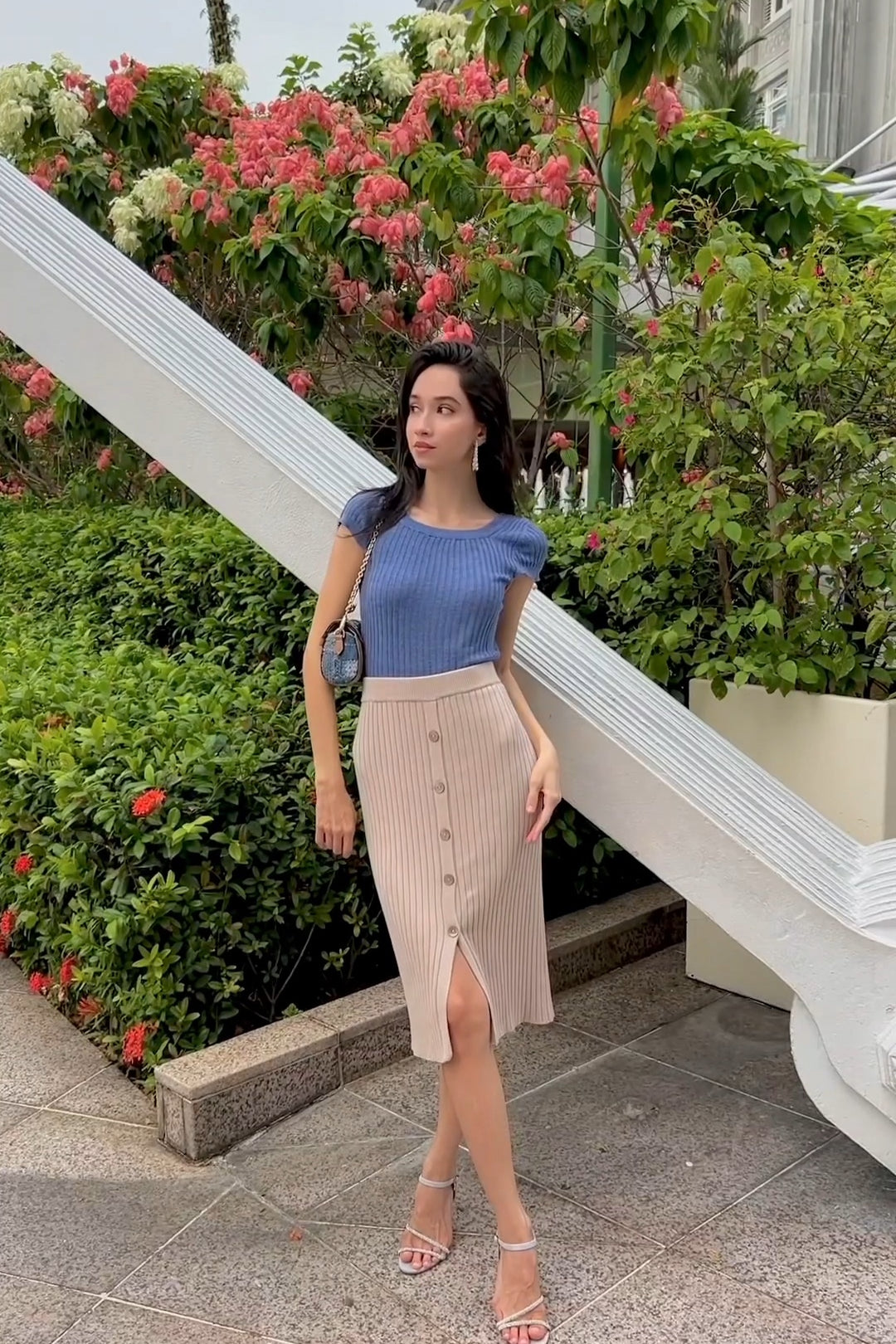 hello ronron Lynn Top Lavender Sylvie Skirt Cream styled by Vahbiz