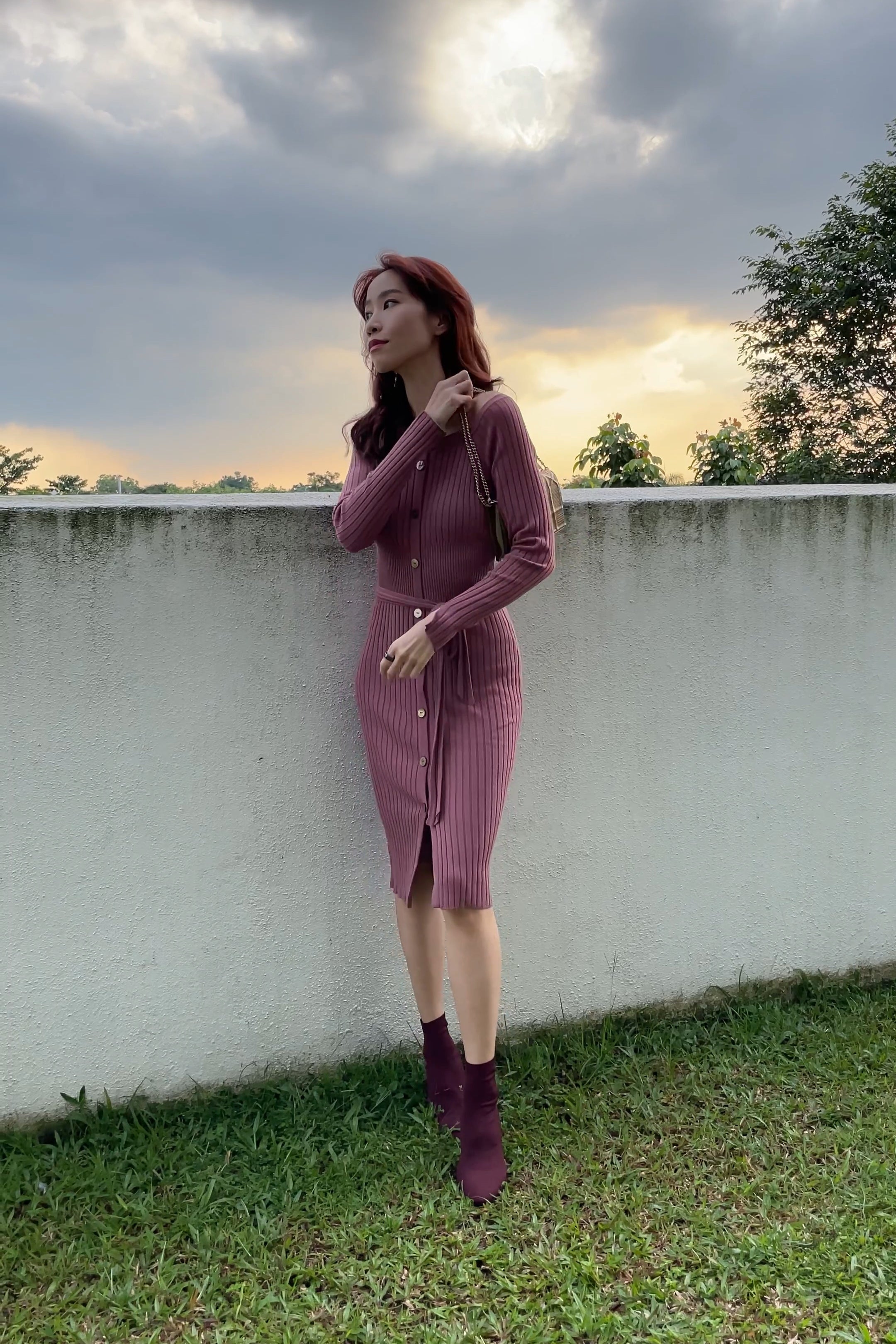hello ronron | Sylvie dress rose DR034-ROS UGC
