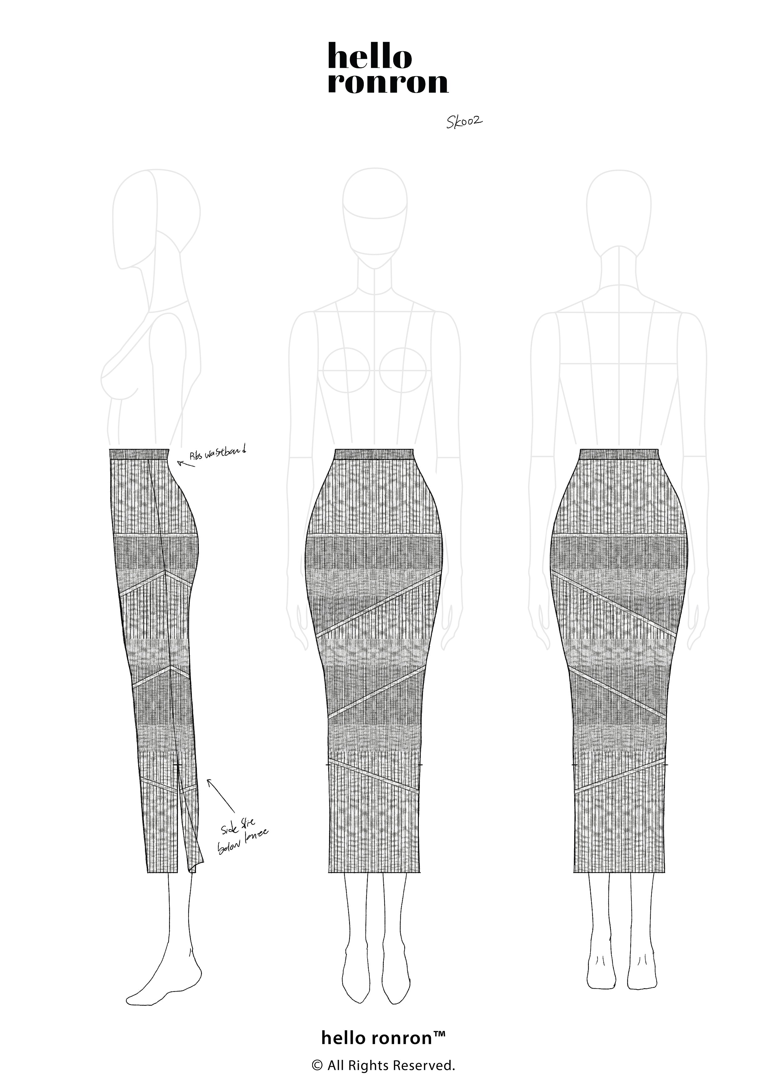 hello ronron | Behind the Scenes Design Sketches | Hera Skirt