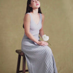 hello ronron  DR042-MIST Helena Dress Misty Blue