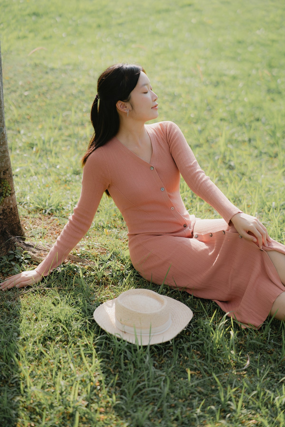 hello ronron | UGC | DR044-RWP Sophia Dress Rosewood Pink