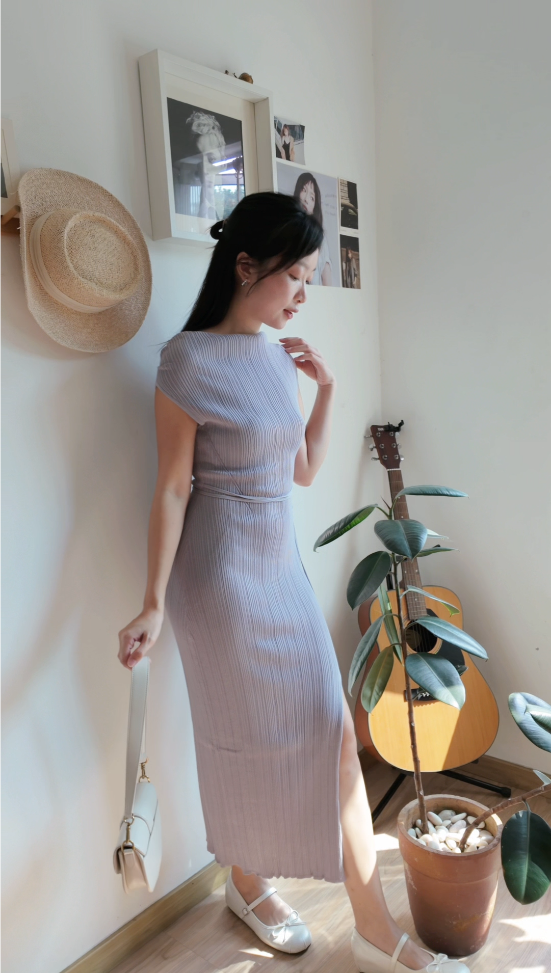 hello ronron | UGC | DR045-TGRY Louise Dress Taupe