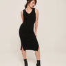 hello ronron | Angelique Dress Black | V-neck braided cable knit midi dress