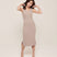 hello ronron | Angelique Dress Taupe | V-neck braided cable knit midi dress