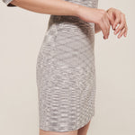 Mila Dress Cloud | Mouliné ribbed knit pleated mini dress