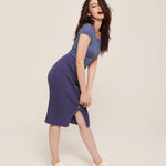 hello ronron | Lynn Top Lavender | Square neck ribbed knit top