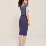 hello ronron | Lynn Top Lavender | Square neck ribbed knit top