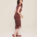 hello ronron | Lynn Top Rose | Square neck ribbed knit top