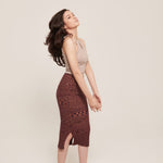 hello ronron | Rosa Top Latte | Tie-detailed ribbed knit halter top