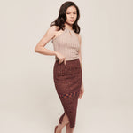 hello ronron | Rosa Top Latte | Tie-detailed ribbed knit halter top