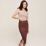 hello ronron | Hera Skirt Evening | Mouliné ribbed knit midi skirt