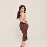 hello ronron | Rosa Top Latte | Tie-detailed ribbed knit halter top