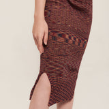 hello ronron | Hera Skirt Evening | Mouliné ribbed knit midi skirt