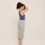 hello ronron | Hera Skirt Cloud | Mouliné ribbed knit midi skirt