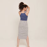hello ronron | Rosa Top Lavender | Tie-detailed ribbed knit halter top