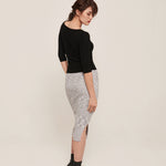 hello ronron | Hera Skirt Cloud | Mouliné ribbed knit midi skirt
