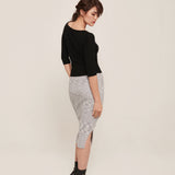 hello ronron | Agnes Top Black | Scoop neck cable ribbed knit top