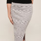 hello ronron | Hera Skirt Cloud | Mouliné ribbed knit midi skirt